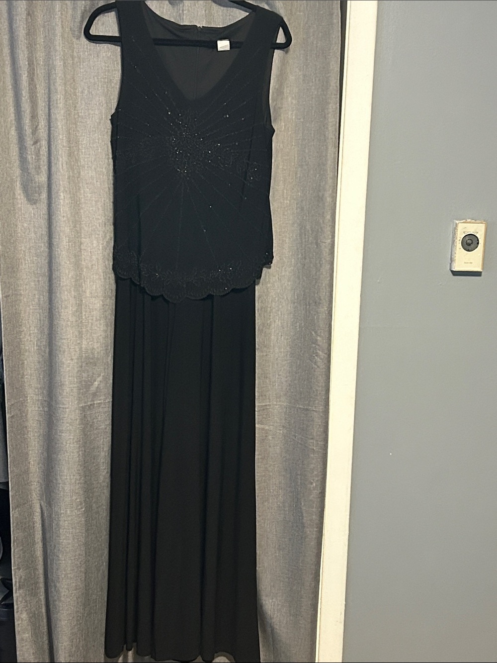 MSK Black Beaded V-Neck Jumpsuit